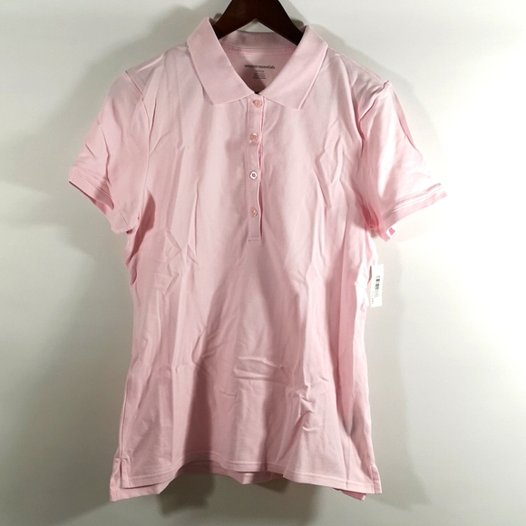 NWT Women's Amazon Essentials Polo Shirt-Sleeve, Light Pink, Size Small - Picture 1 of 4